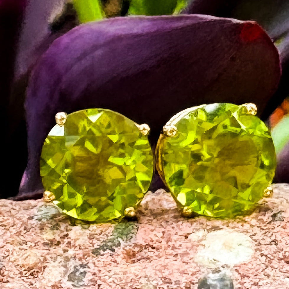 Round Peridot Earrings