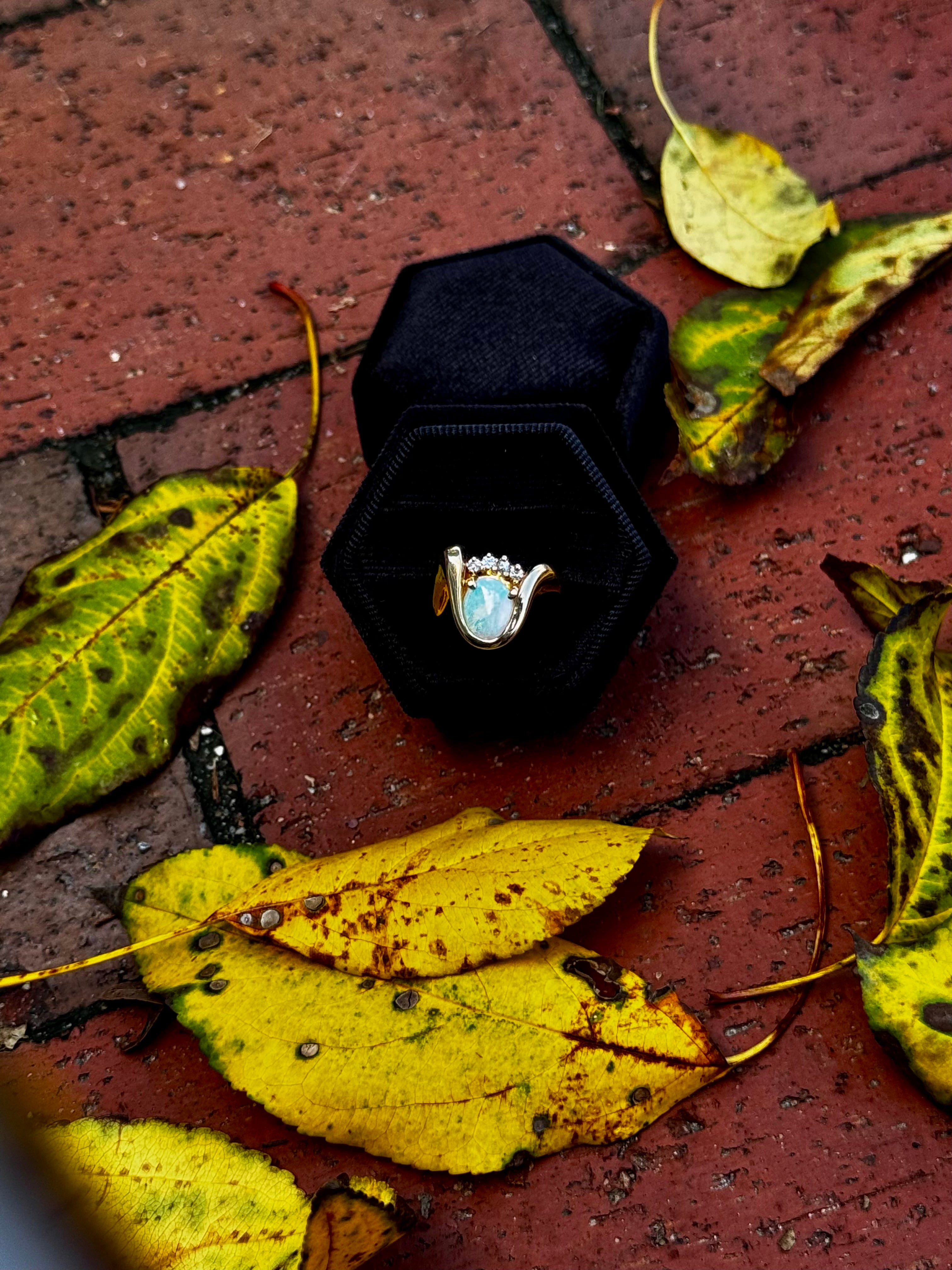 Unique Opal & Diamond Ring