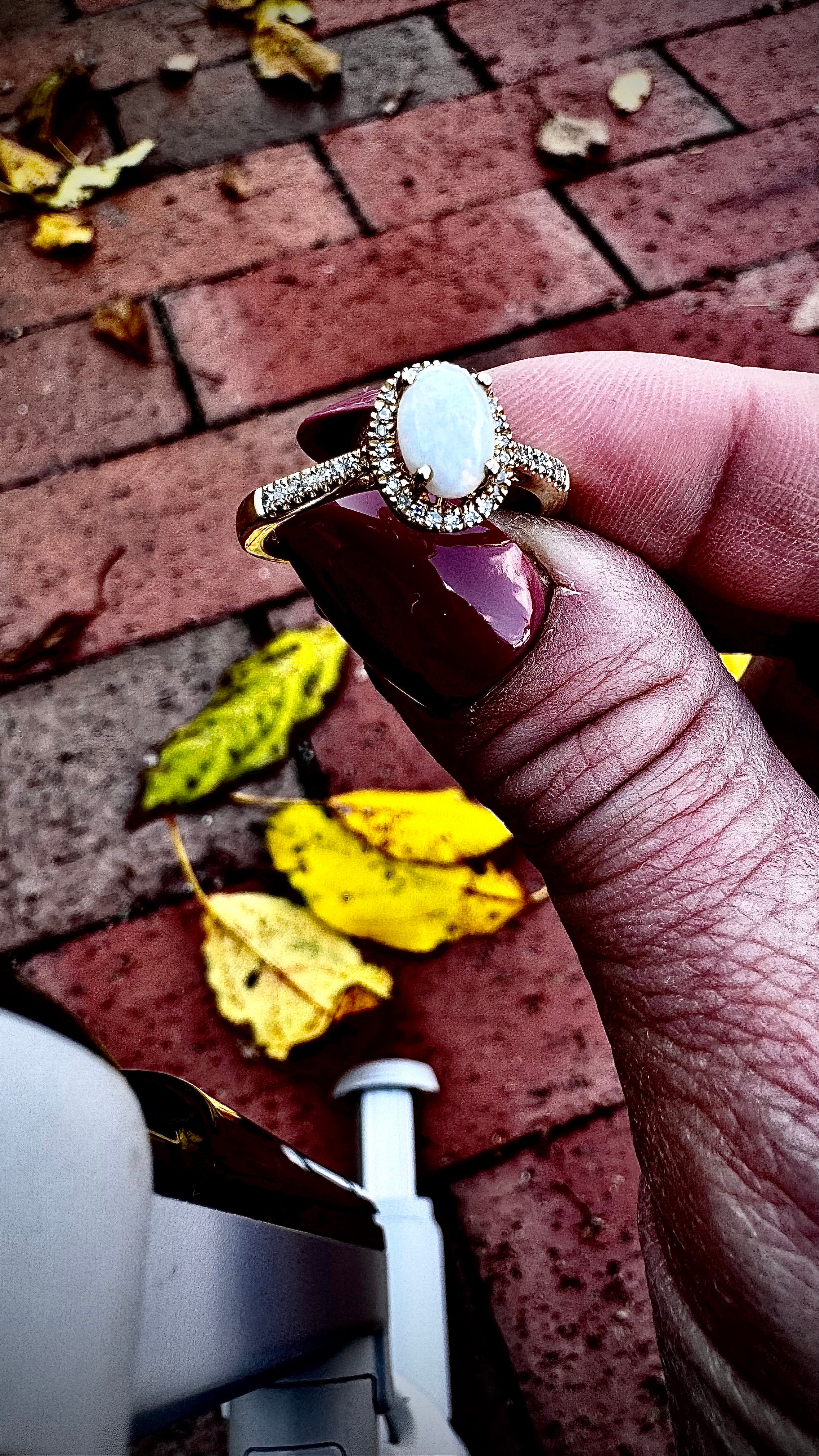 Oval Opal Halo Ring