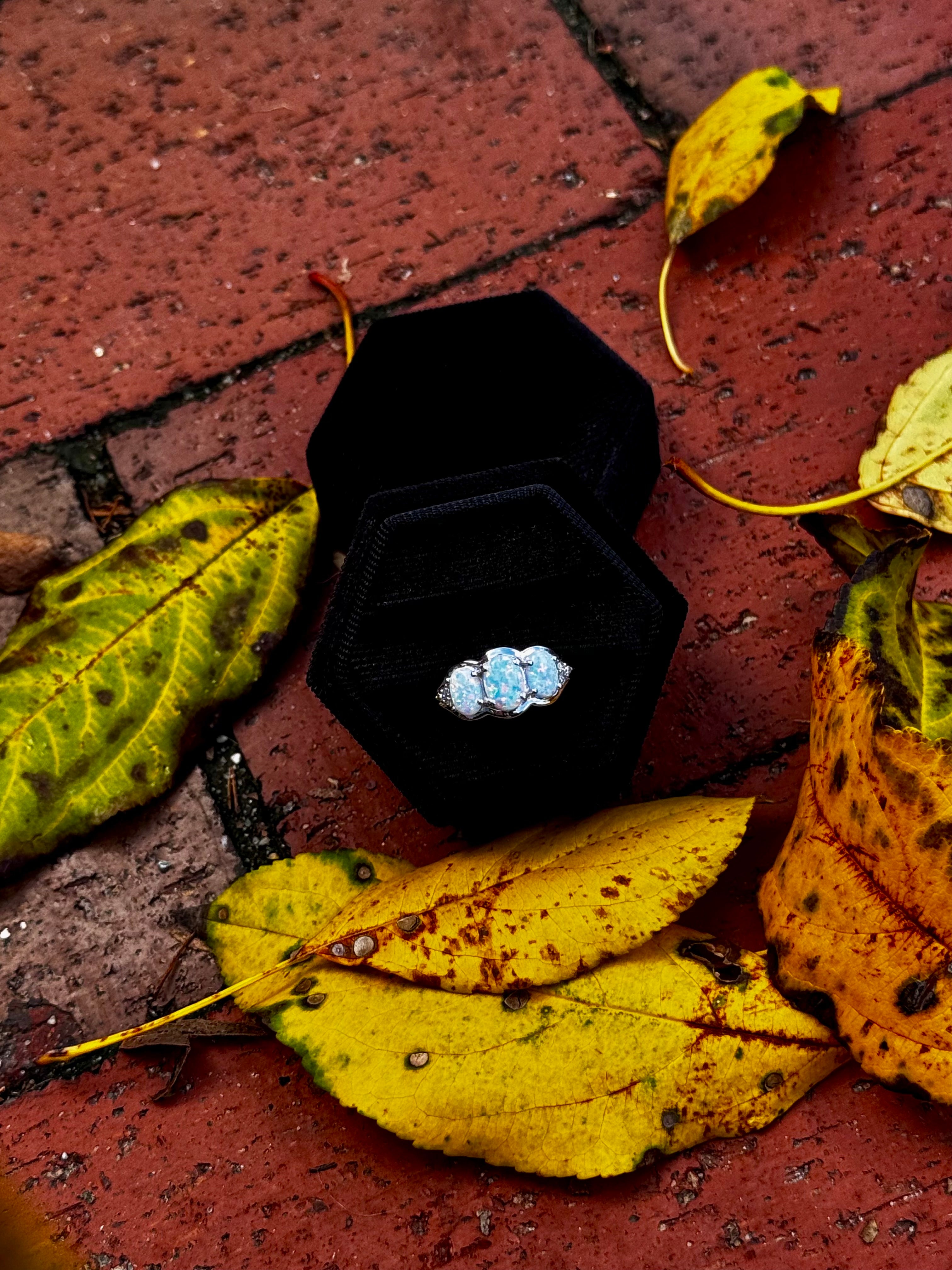 Triple Oval Opal Yellow Gold