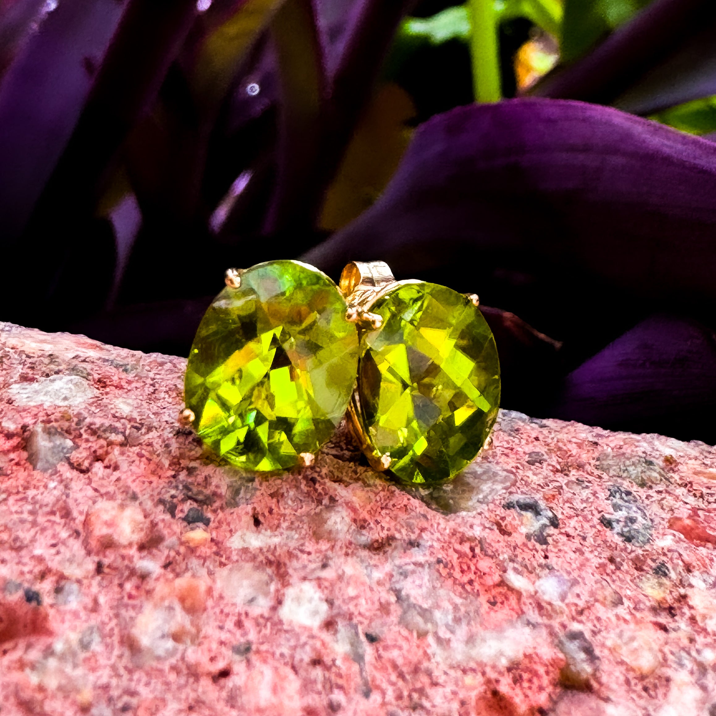 Oval Peridot Earrings