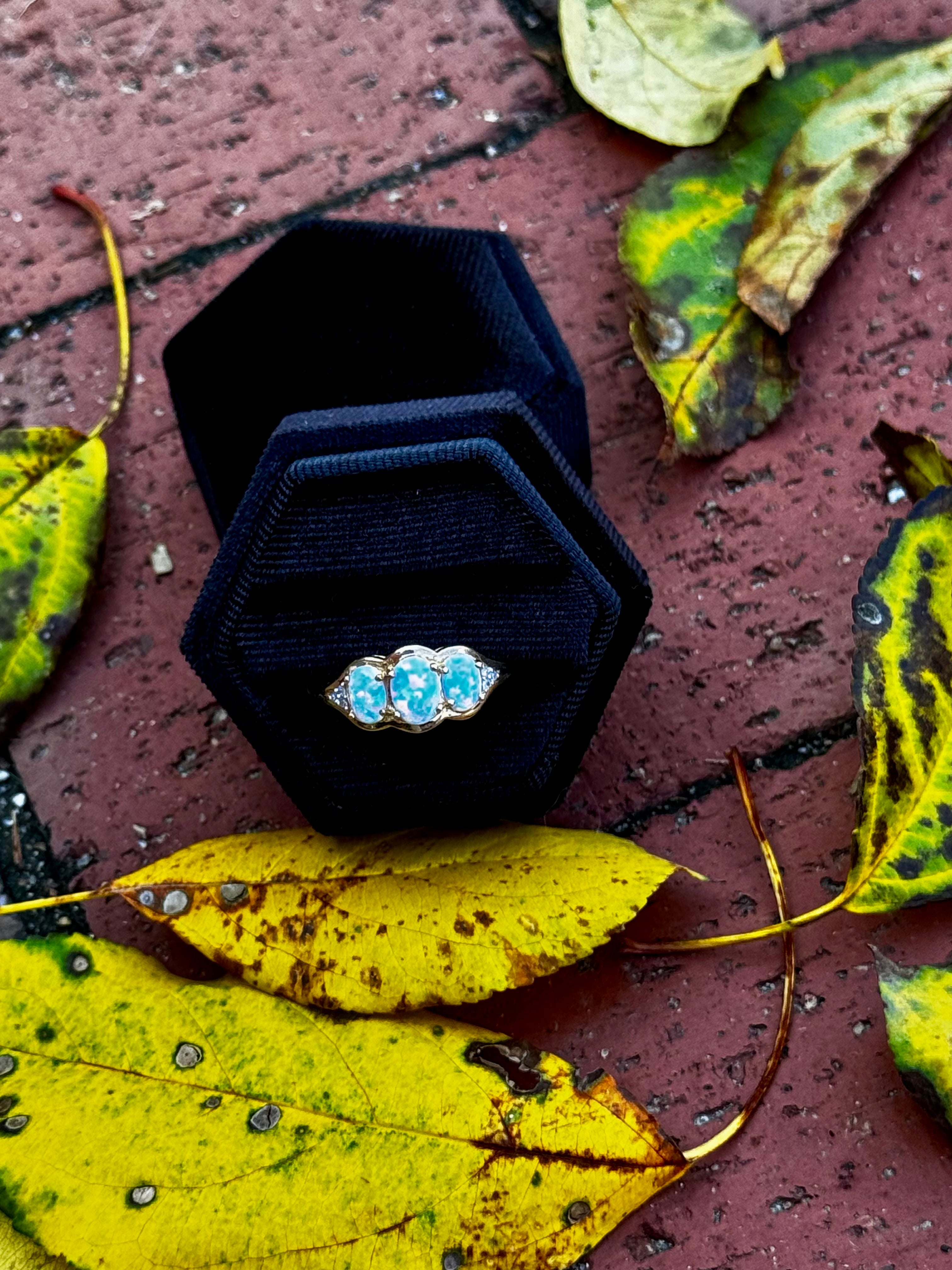 Created Triple Opal Ring