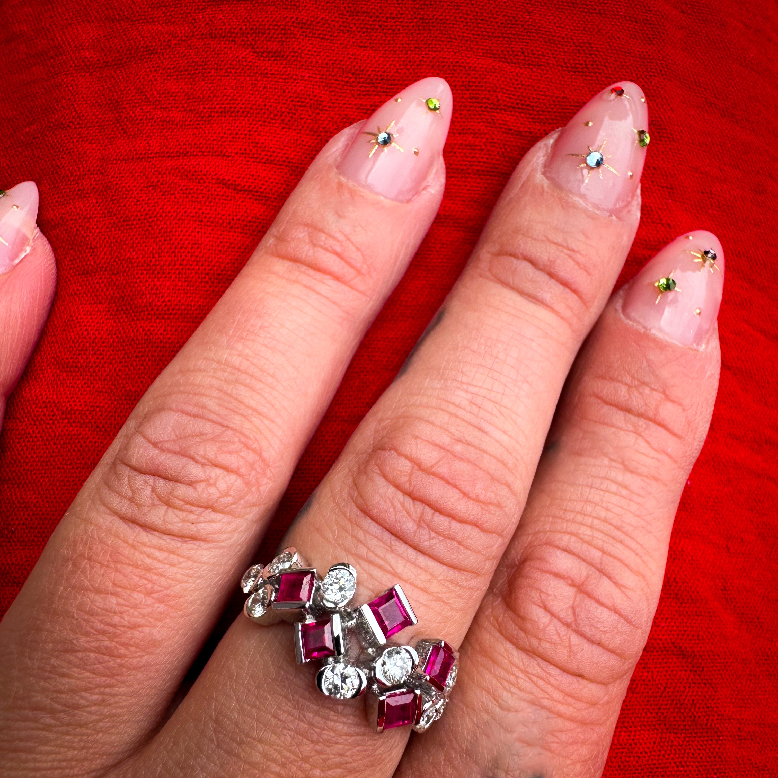 Highs & Low Ruby Diamond Ring