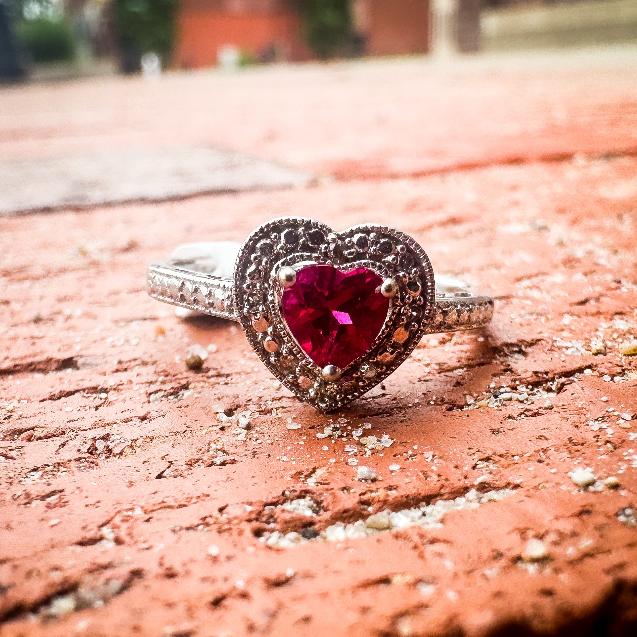 Heart Created Ruby Ring